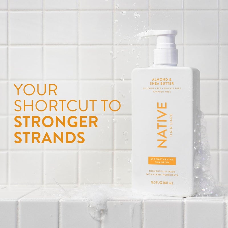 native Shampoo and Conditioner Contain Naturally Derived Ingredients| All Hair Type Color & Treated, Fine to Dry Damaged, Sulfate & Dye Free - Almond & Shea Butter, 16.5 fl oz each (2 pack) - Image 2
